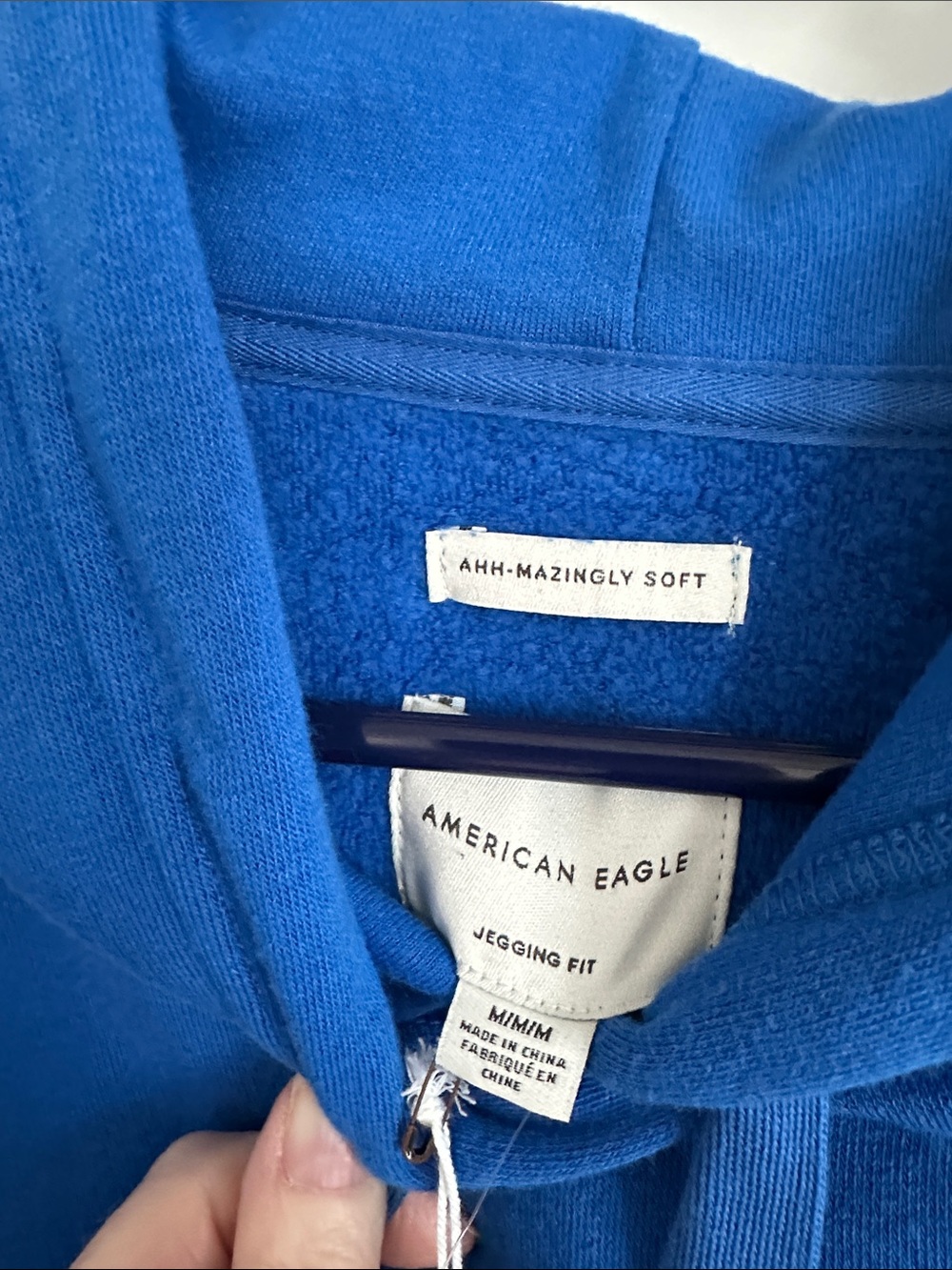 American Eagle Outfitters Ahh-mazingly Soft Bright Blue Hooded Sweatshirt - Picture 3 of 4